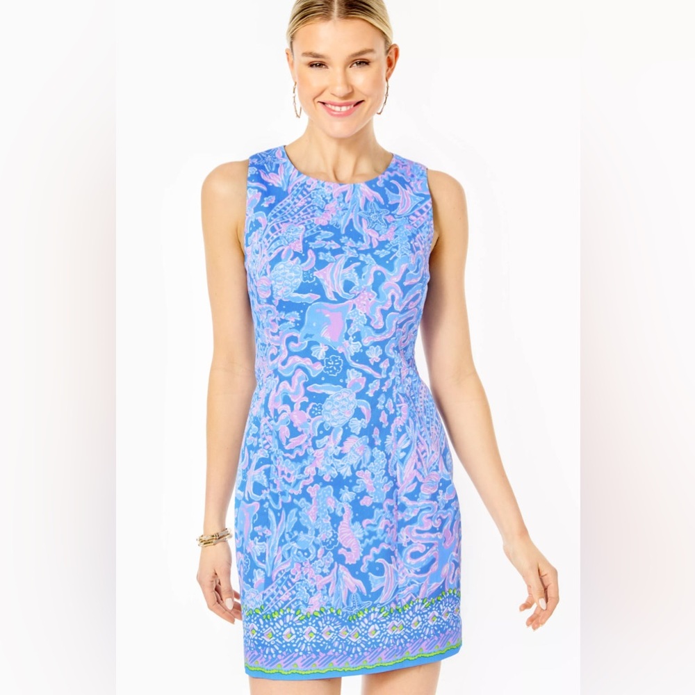 LILLY PULITZER, NWT, Mila Stretch Shift, Boca Blue Woven Dress, Size 10